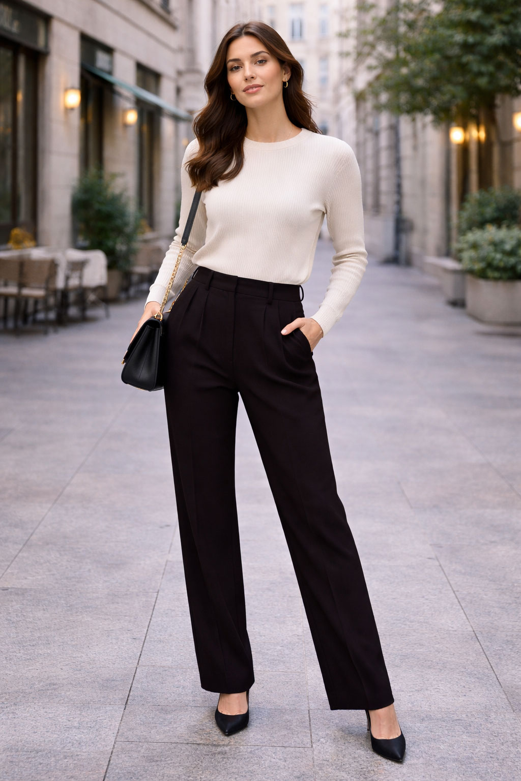 Havuç Paça Kumaş Pantolon – Kahverengi