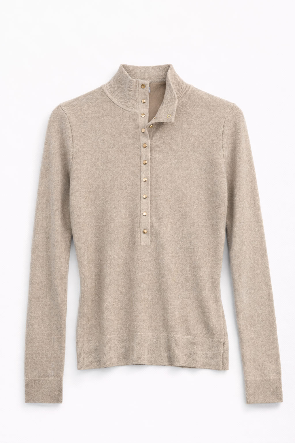 Çıtçıtlı Uzun Kollu Triko – Krem