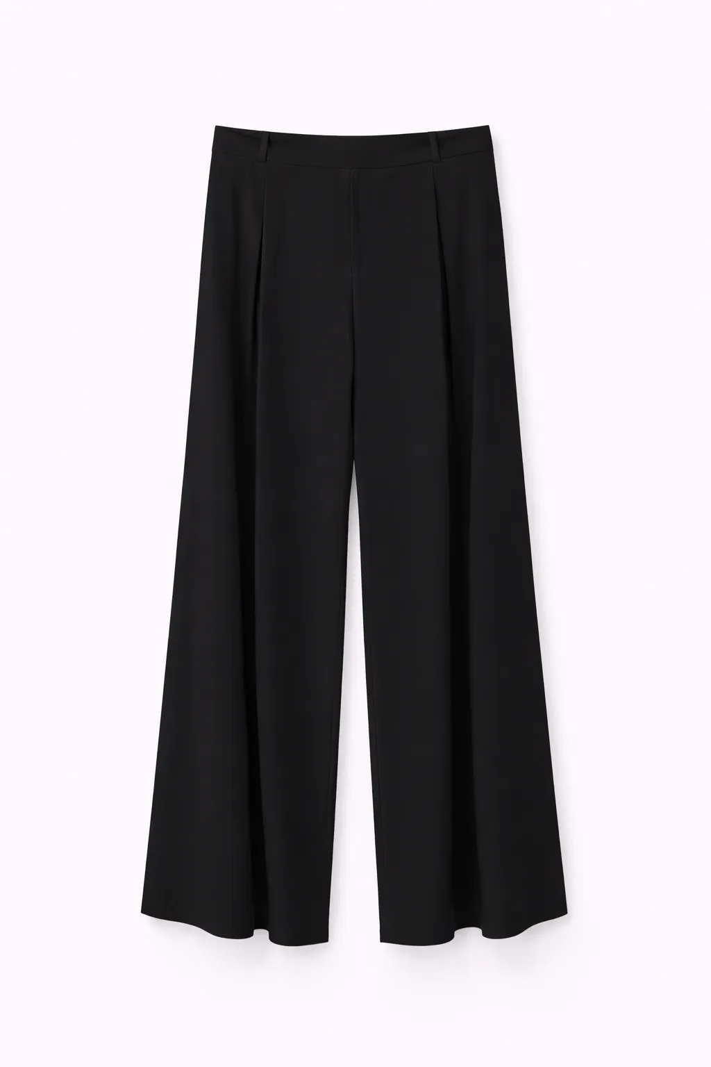 Modal Kumaş Pileli Pantolon – Siyah